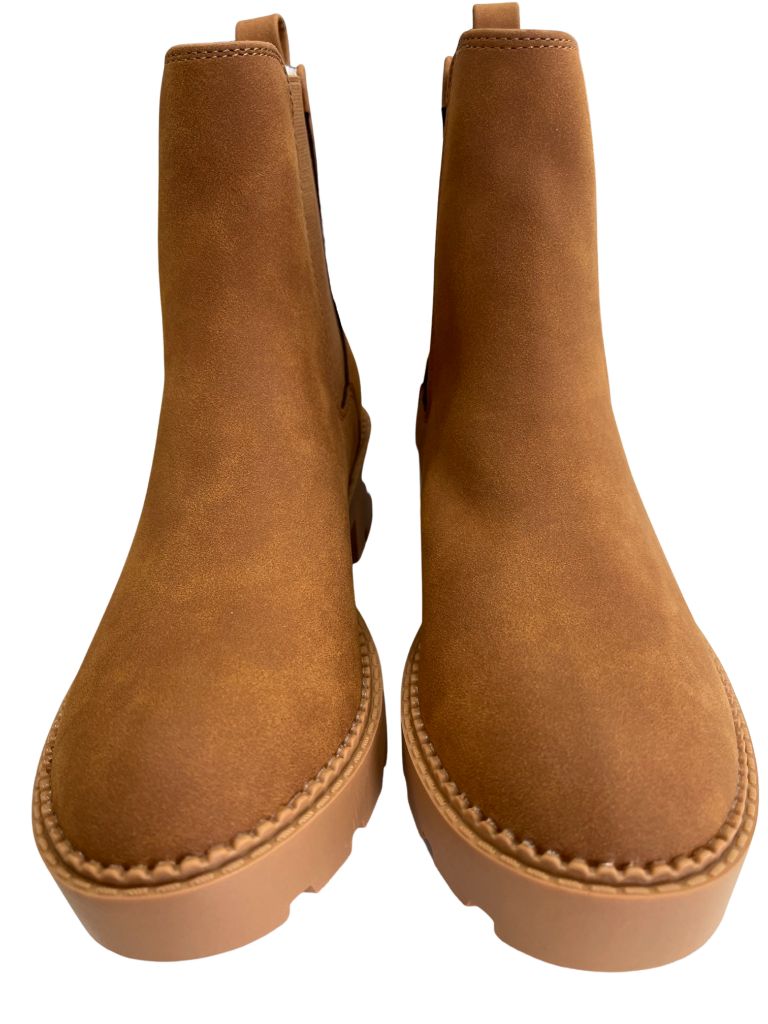 Coutgo Brown Lug Sole Suede Chelsea Boots