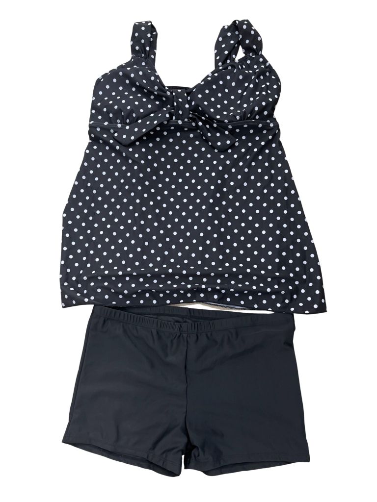 Danify Black/White Polka Dot Tankini Swim Two-Piece