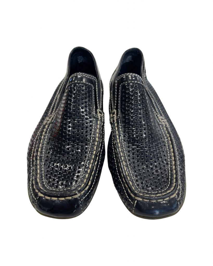 Donald Pliner Sport Black Perforated Slip On Loafers