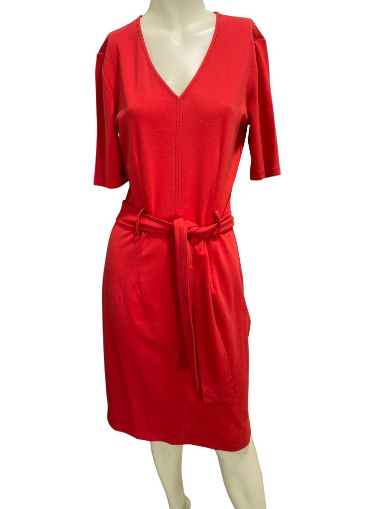 Downeast Red Short Sleeve Retro Dress