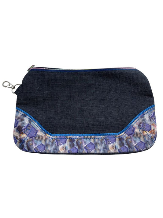 Dr. Who Tardis Blue Fabric Zippered Clutch Pouch