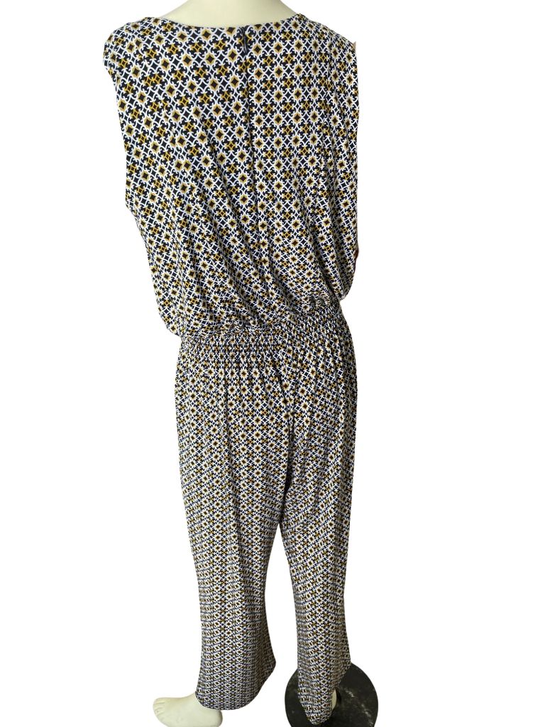 Enfocus Studio Black/White/Yellow Sleeveless Jumpsuit