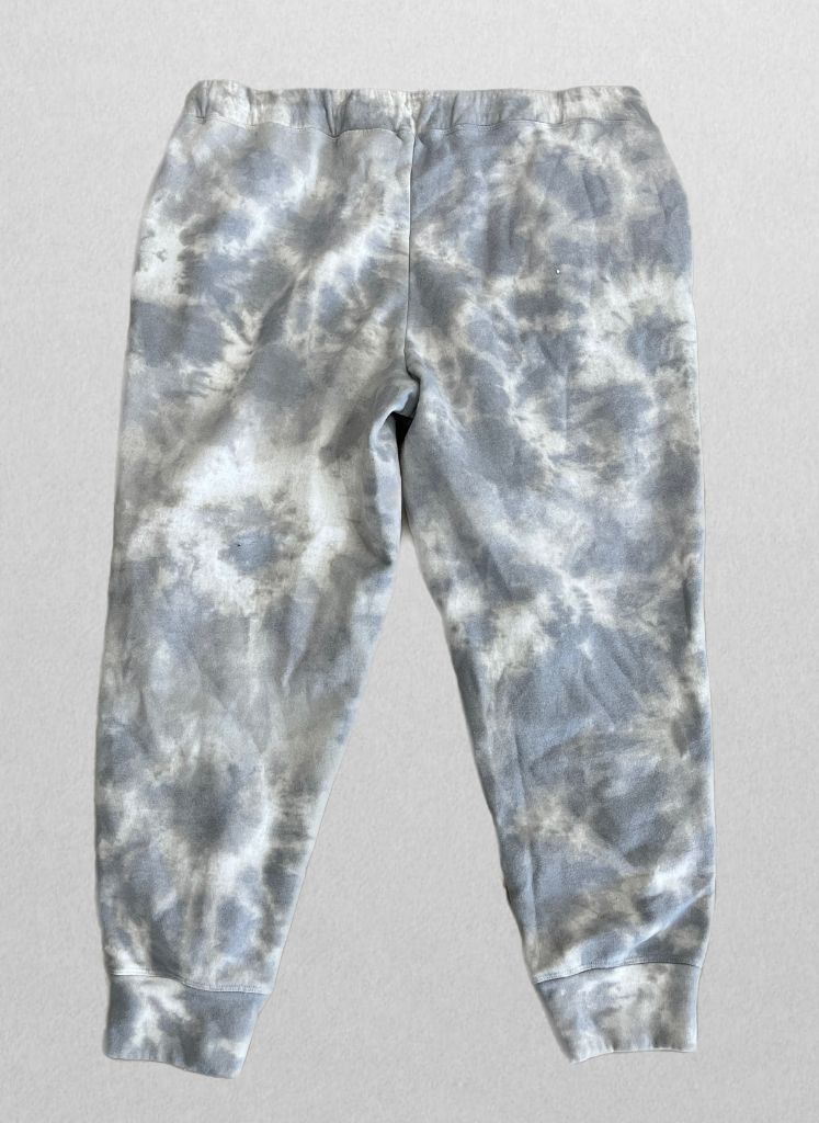 Evri Grey and White Tie Dye Sweatpants