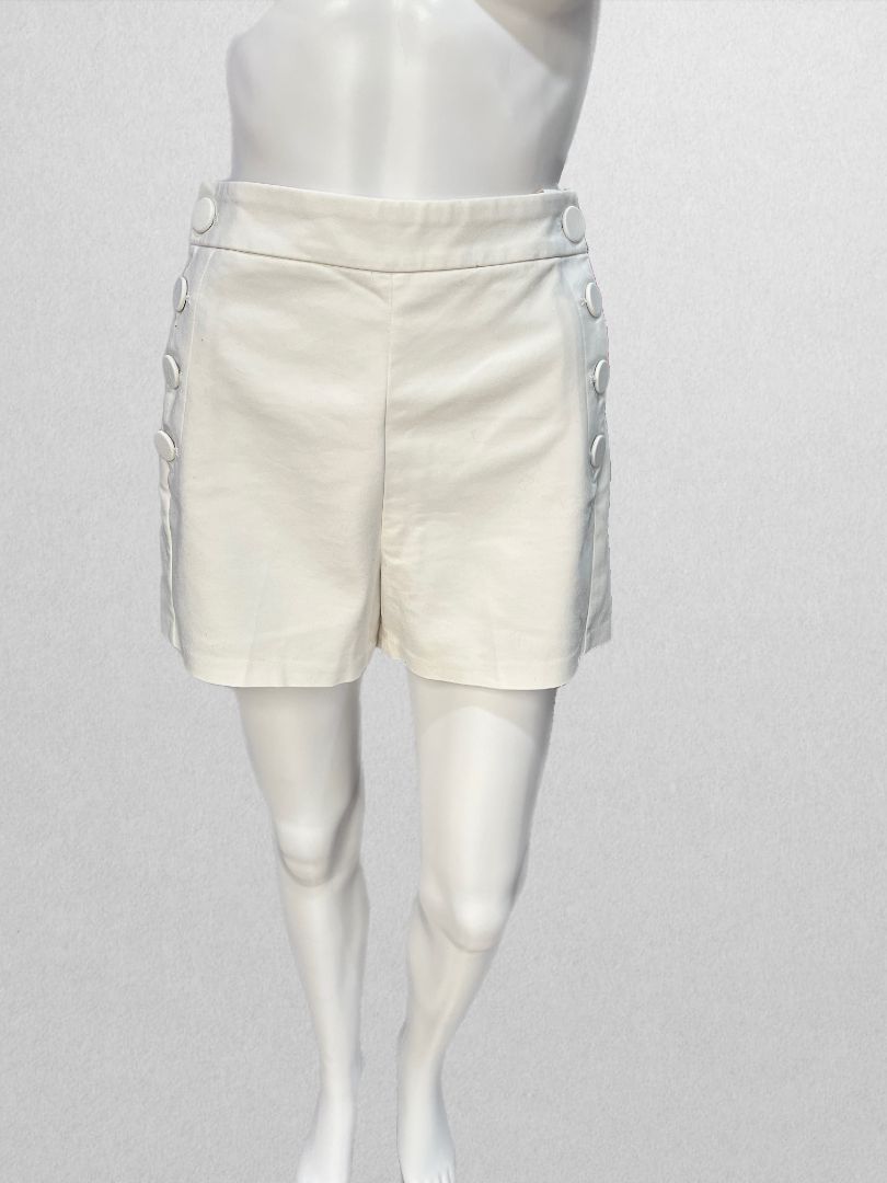 Express High Rise White Shorts with Buttons