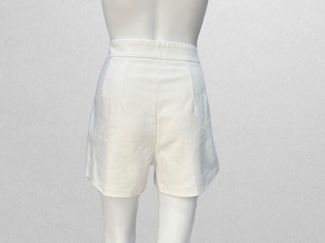 Express High Rise White Shorts with Buttons