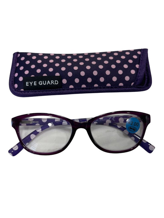 Eyeguard Purple and Pink Polka Dot Reading Glasses