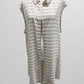 Calvin Klein Pink/White Striped Button-Up Sleeveless Blouse