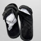 DogDan Black Fuzzy Slippers with Rhinestones