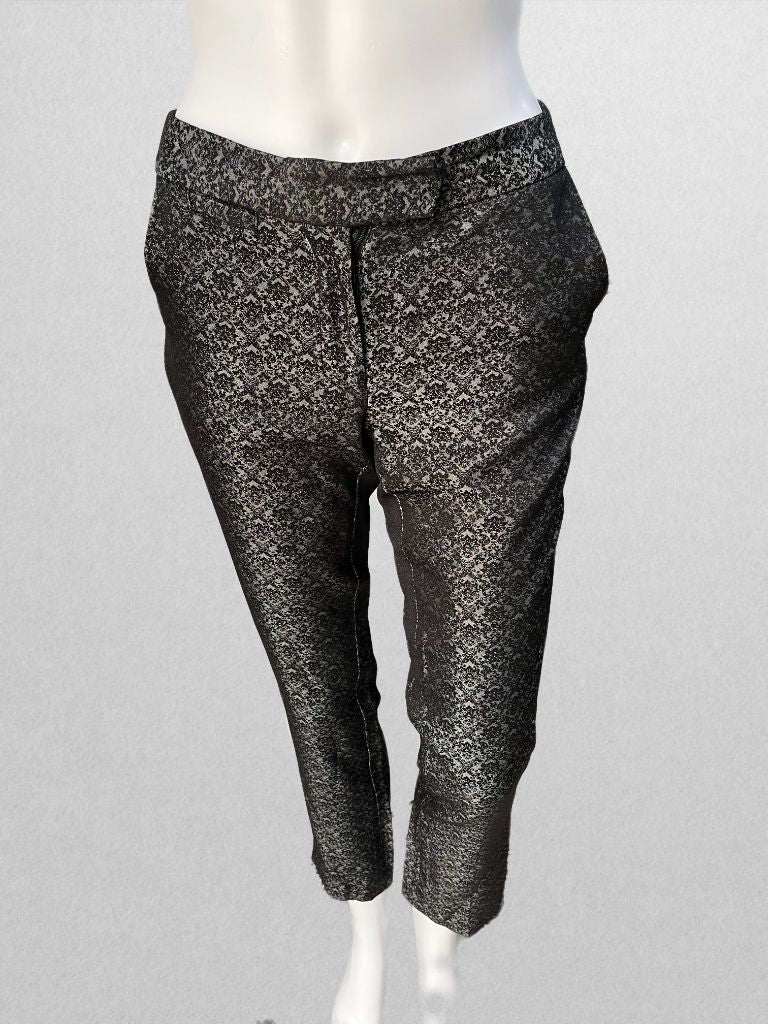 Tahari Black Jacquard Print Pants