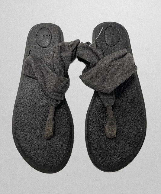 Sanuk Black/Grey Fabric Yoga Sling Sandal