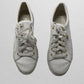 Keds White Jump Kick Leather Sneaker with Gold Accents