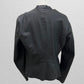 Zara Basic Black Faux Leather Open Front Cardigan