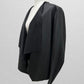 Zara Basic Black Faux Leather Open Front Cardigan