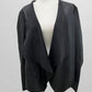 Zara Basic Black Faux Leather Open Front Cardigan