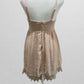 Poetry Taupe Pink Lace Bodice Babydoll Dress with Lace Trim