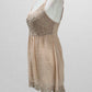 Poetry Taupe Pink Lace Bodice Babydoll Dress with Lace Trim