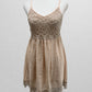 Poetry Taupe Pink Lace Bodice Babydoll Dress with Lace Trim