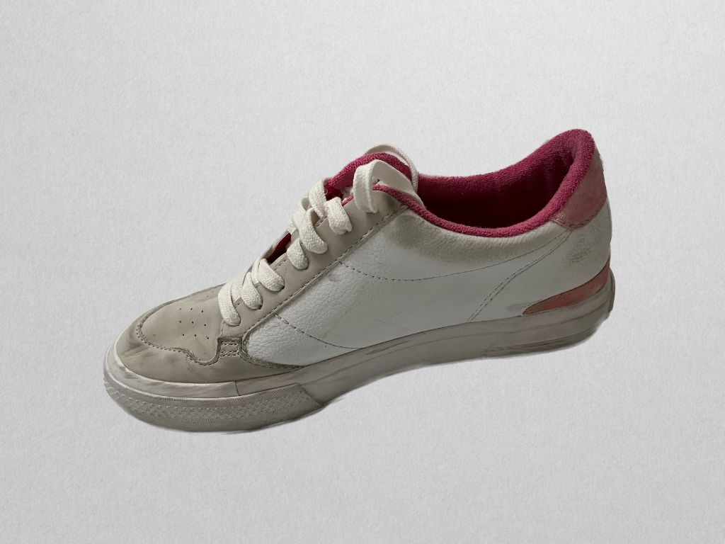 Kelly & Katie White Sneaker with Pink Accents