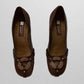 Aerosoles Signature Brown Heels with Metallic Toe Accent