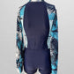 Navy/Palm Lightly Lined One-Piece Swimsuit with Shorts