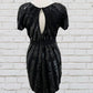 French Connection Black Sequin Mini Dress with Belt