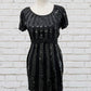 French Connection Black Sequin Mini Dress with Belt