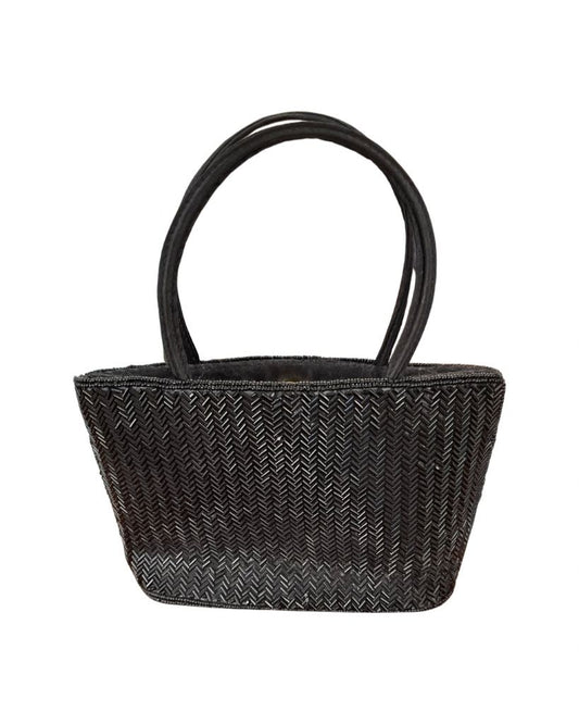 Far Nine Vintage Black Beaded Purse