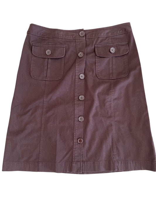 First Issue Vintage Button Up Brown Midi Skirt