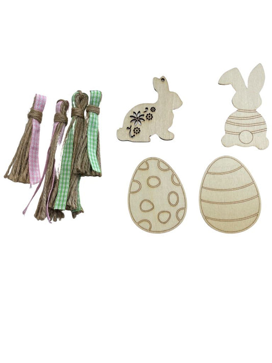 Four Wooden Easter Ornament Design Kit