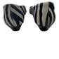 Franco Sarto Black/Tan Zebra Stripe Flat with Pointed Cap Toe and Kitten Heel