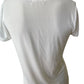 Full Tilt White V Neck Short Sleeve Tee With Rainbow Neck