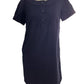 Gap Black Short Sleeve 3 Button Wool Midi Dress