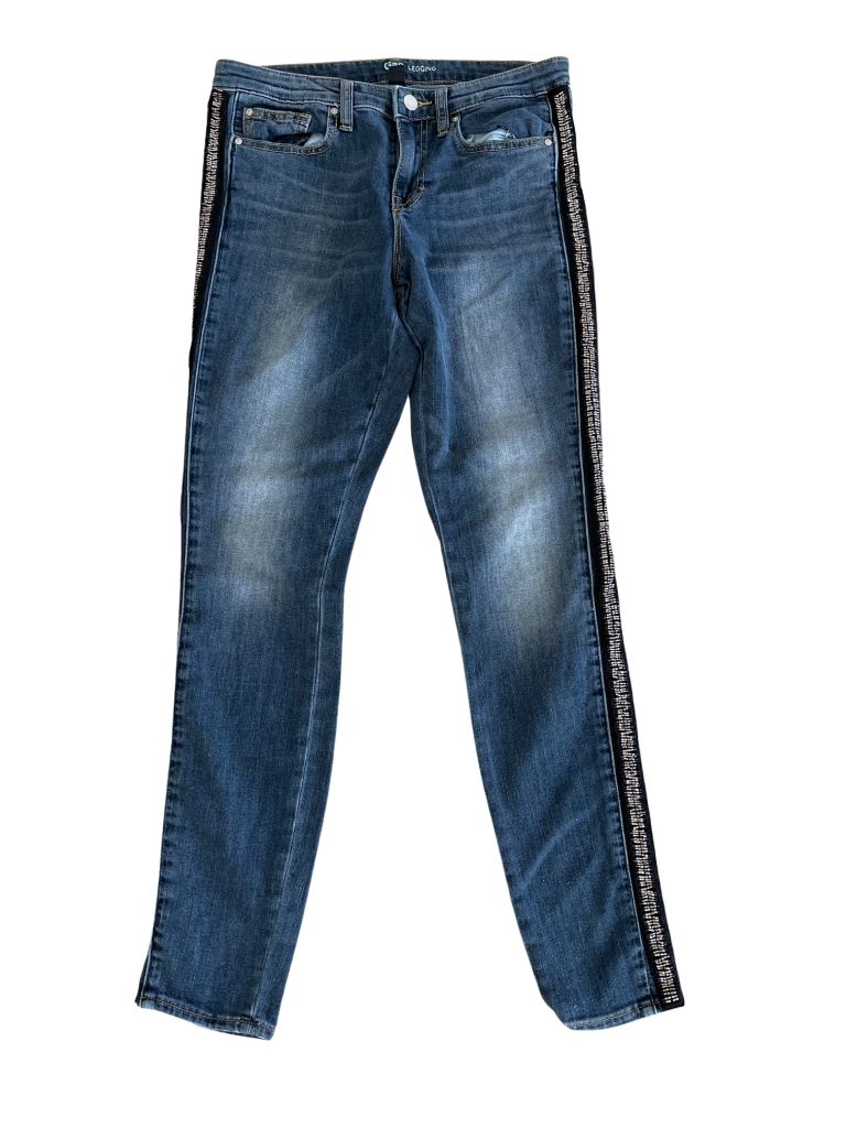 Gap Blue Jean Leggings with Bead Embellishment on Legs