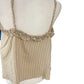Gilli Linen Light Brown Stripe Spaghetti Strap Crop Top