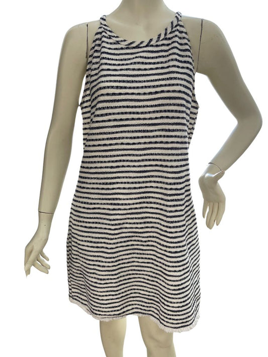 Green Envelope LA Blue and White Striped Halter Dress