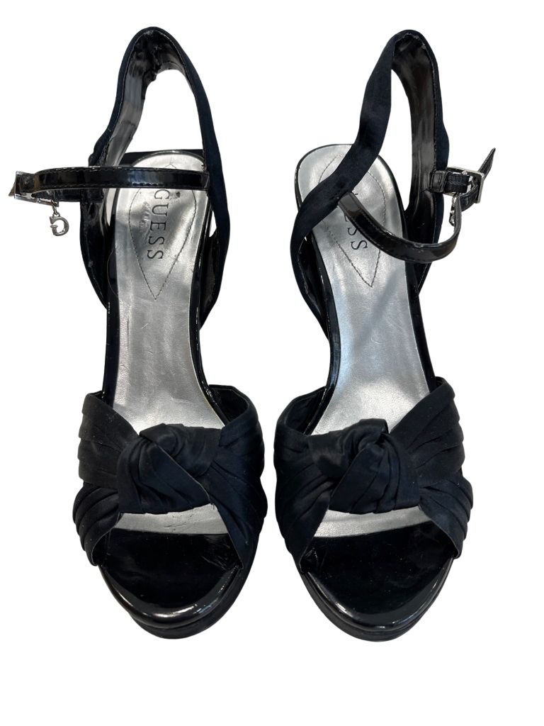 Guess Black Bow Platform Heels