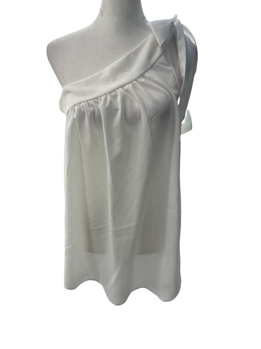 Guteidee White One Shoulder Blouse