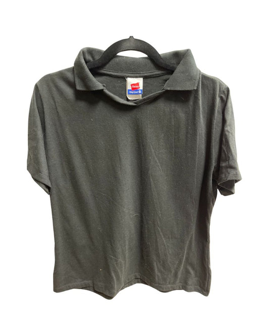 Hanes 'Stay Clean' Black Short Sleeve Polo Shirt