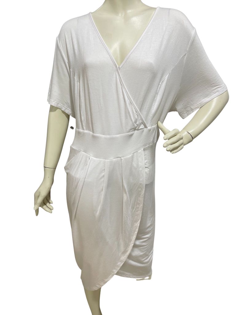 Hanna Nikole White Short Sleeve Maxi Dress