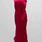 Hot Pink Strapless Floor Length Formal Dress with Bow