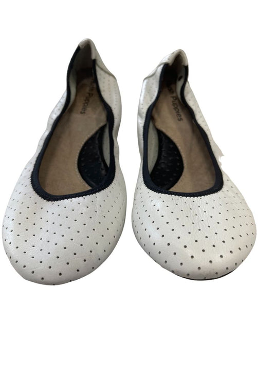 Hush Puppies White Perforated Flats