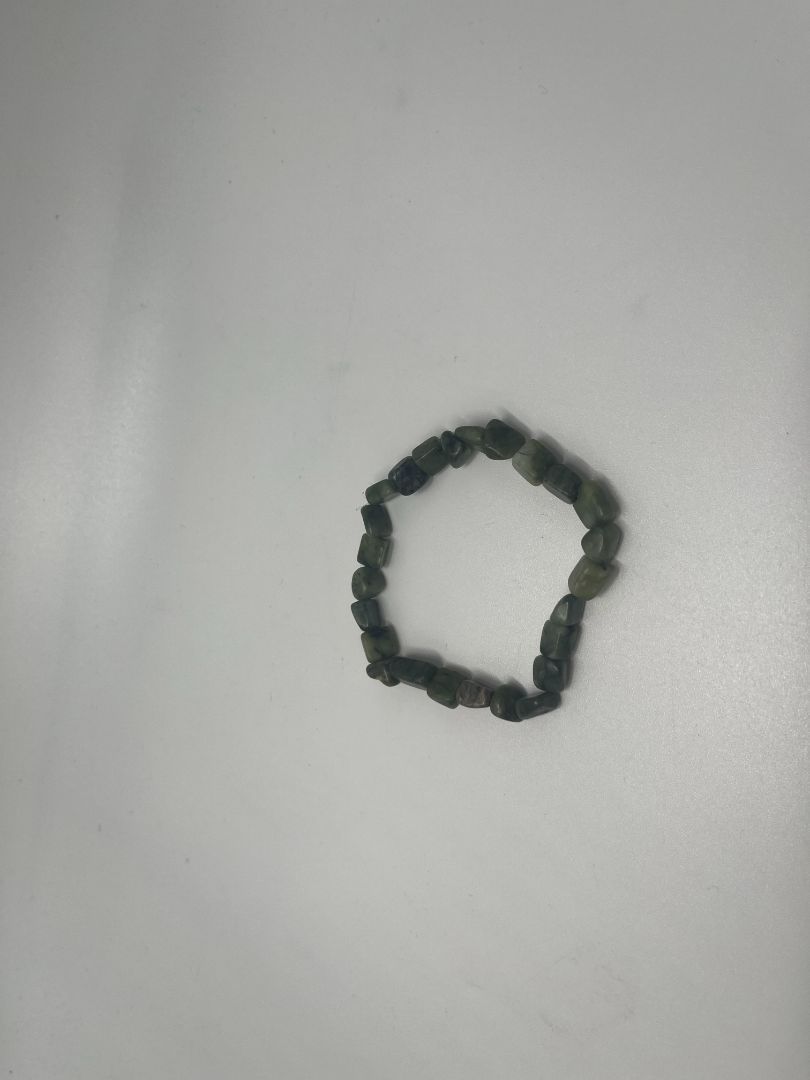 Dark Green Serpentine Beaded Bracelet | Handmade