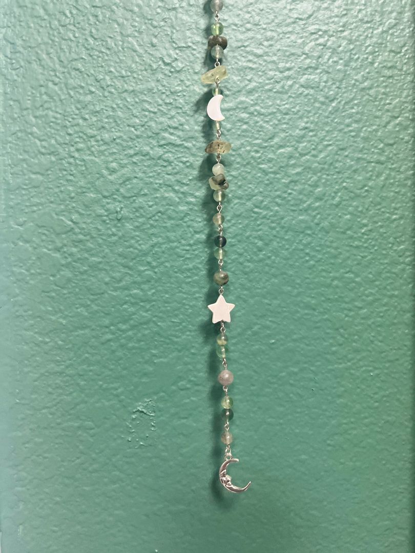 Green Unakite & Fluoride Beaded Hanging WallDecor