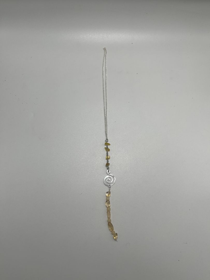 Honey Calcite and Yellow Agate Beaded Hanging Wall Decor