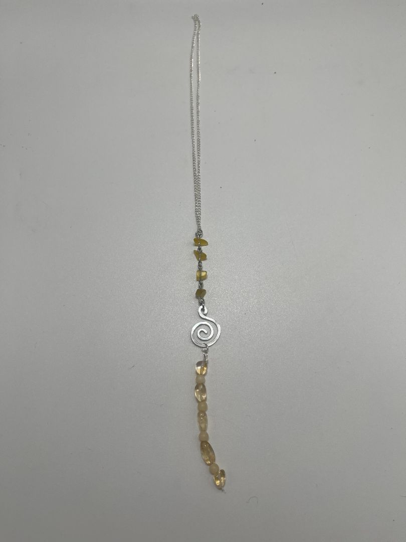 Honey Calcite and Yellow Agate Beaded Hanging Wall Decor