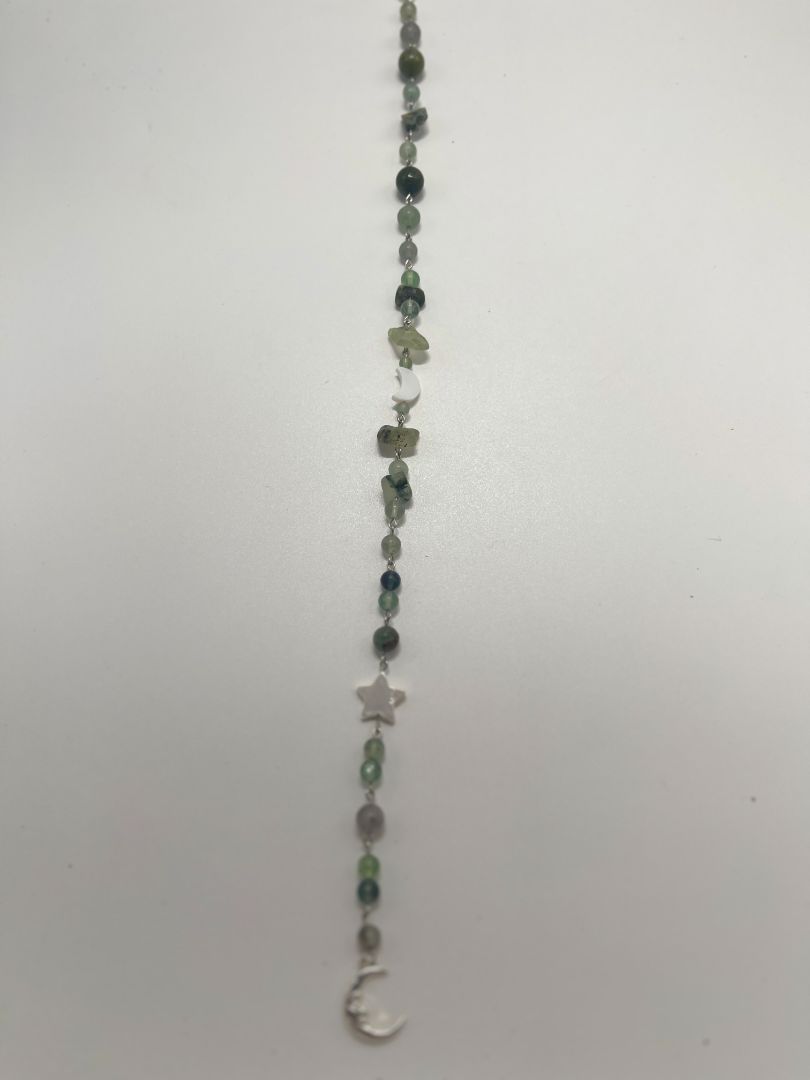 Green Unakite & Fluoride Beaded Hanging WallDecor