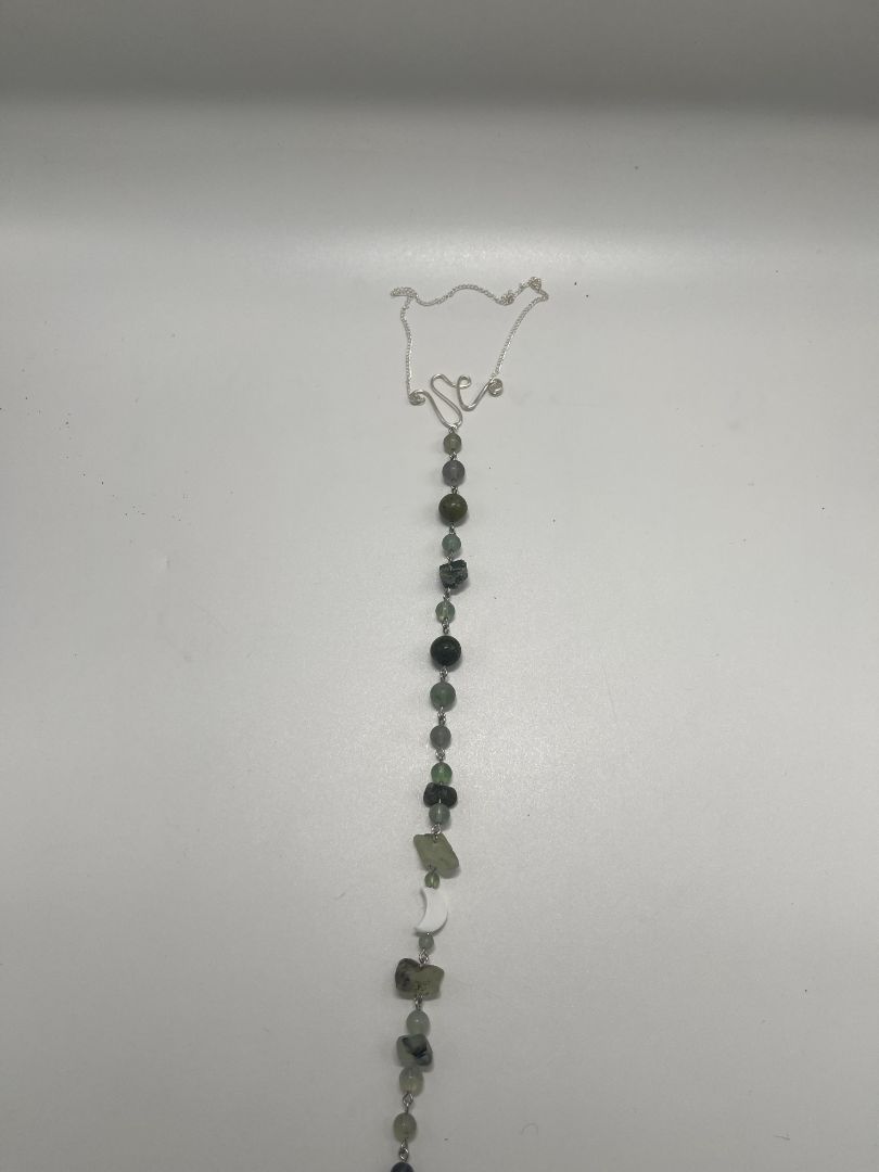 Green Unakite & Fluoride Beaded Hanging WallDecor