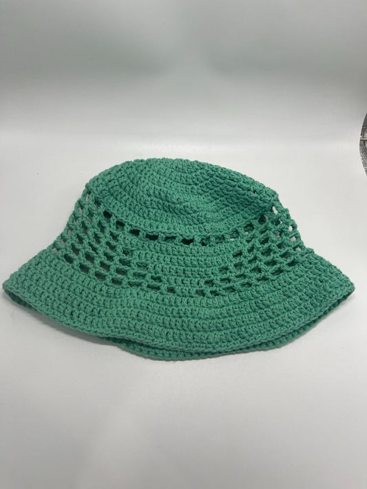 Recycled Threads Green Crochet Bucket Hat