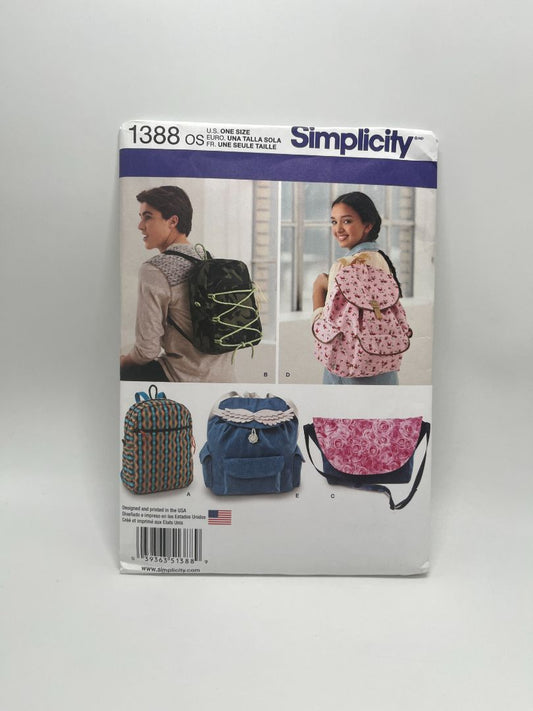 Simplicity 1388 Backpacks & Messenger Bag Patterns