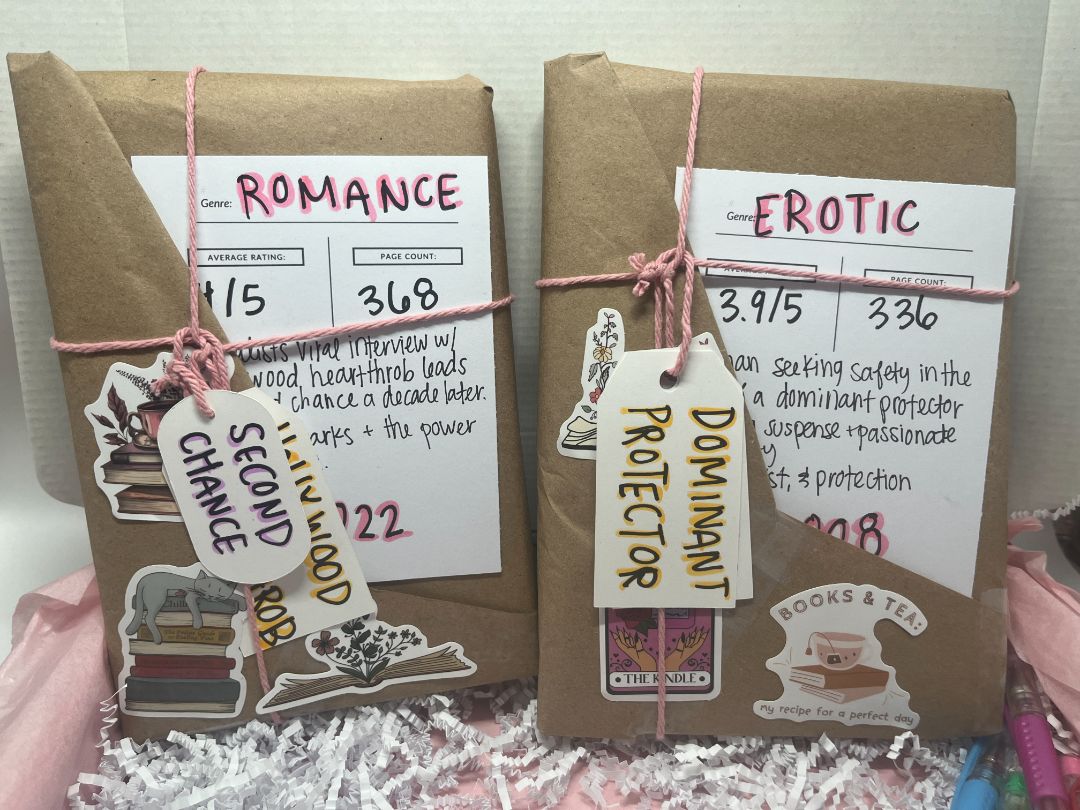 Coquette Pink Romance Blind Book Date & Journal Annotation Gift Set | Handmade